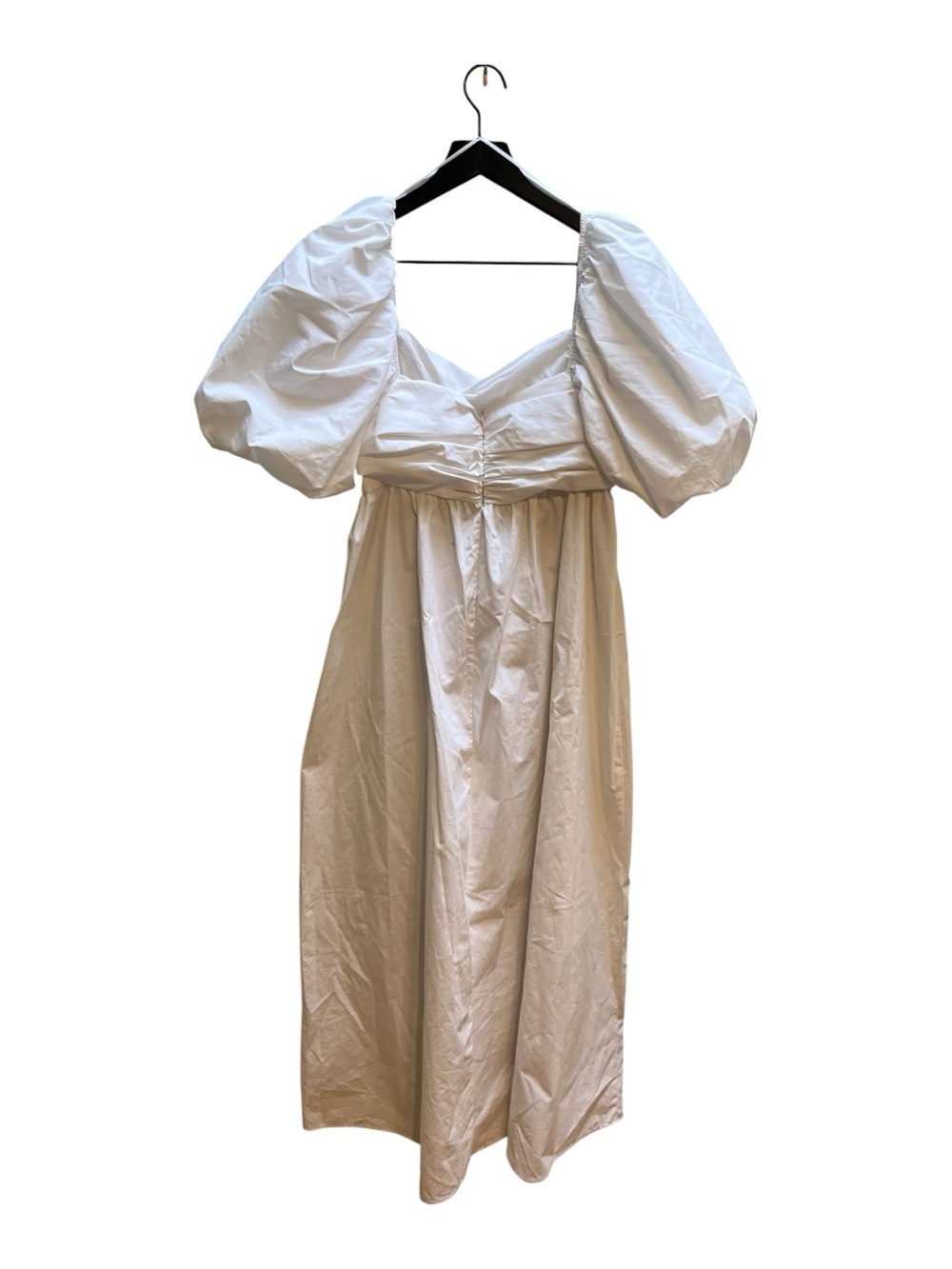 Zara White Square-Neck Puff Sleeve Maxi Dress -size large - Picture 6 of 15